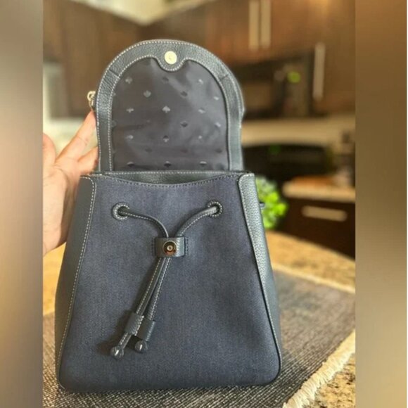 EUC Kate Spade New York Leila Denim Medium Flap Backpack - Picture 9 of 9